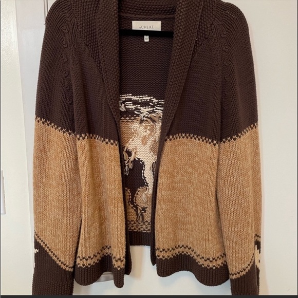 THE GREAT. The Cowgirl Cardigan in Russet.  2/medium - Picture 5 of 9